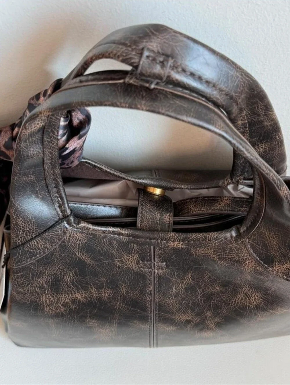 Steve Madden Brown Distressed Leather Tote Bag